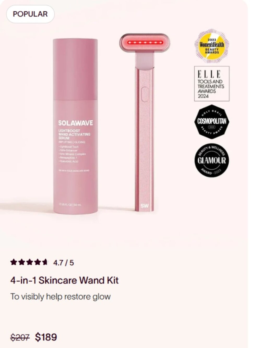 ✨ NEW Solawave Complete Red Light Therapy Set - 4-in-1 Wand, Mini & S